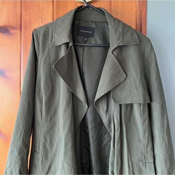 Banana Republic Factory Green Trenchcoat- Size Small - Picture 4 of 8